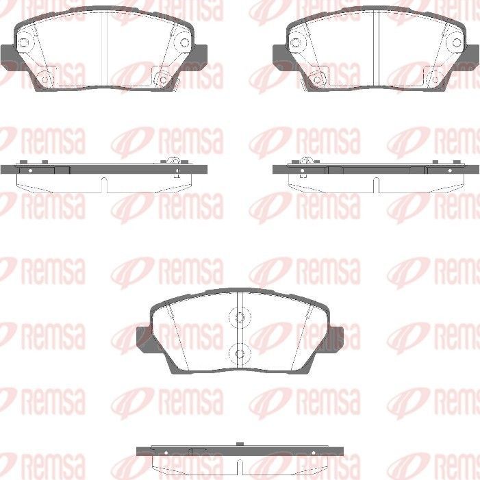 Stabdžių trinkelių rinkinys, diskinis stabdys REMSA 1995.02