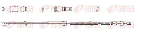 įspėjimo kontaktas, stabdžių trinkelių susidėvėjimas REMSA 001202