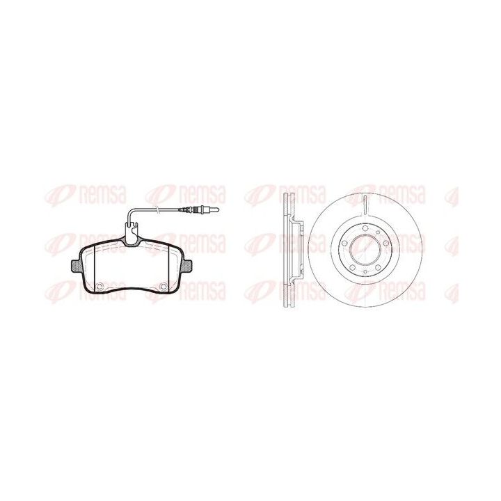 Stabdžių rinkinys, diskiniai stabdžiai REMSA 81102.00