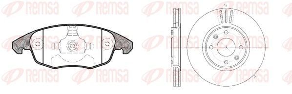 Stabdžių rinkinys, diskiniai stabdžiai REMSA 81248.00