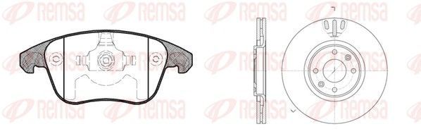 Stabdžių rinkinys, diskiniai stabdžiai REMSA 81249.00