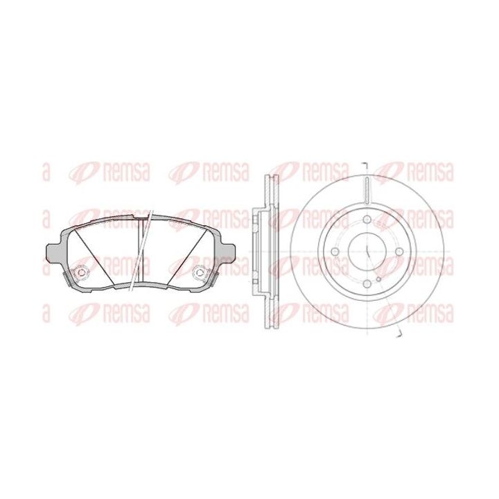 Stabdžių rinkinys, diskiniai stabdžiai REMSA 81281.00