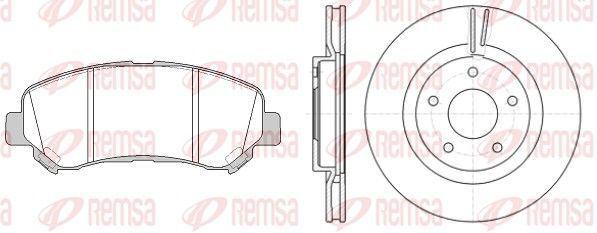 Stabdžių rinkinys, diskiniai stabdžiai REMSA 81318.00
