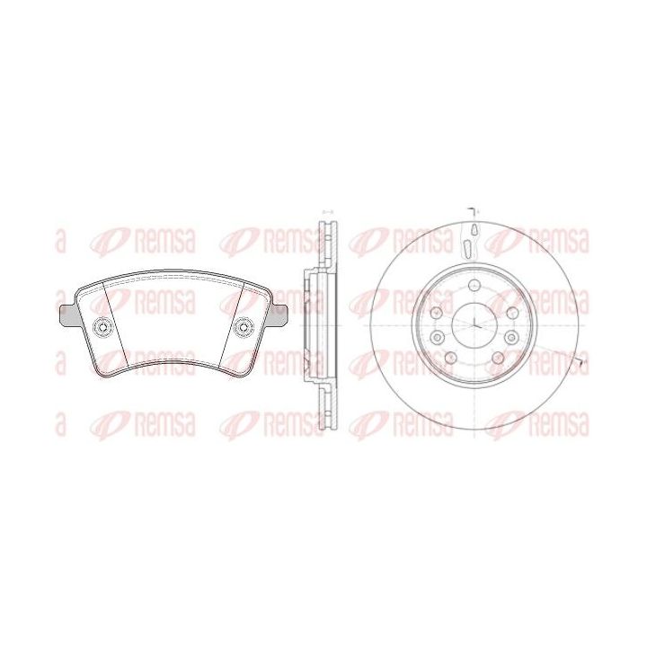 Stabdžių rinkinys, diskiniai stabdžiai REMSA 81351.00