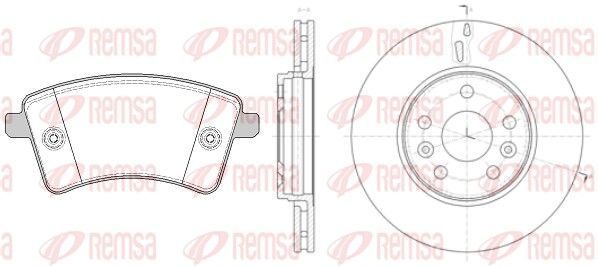 Stabdžių rinkinys, diskiniai stabdžiai REMSA 81351.00