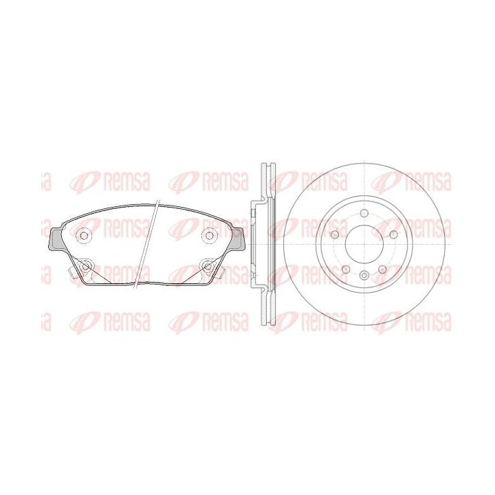 Stabdžių rinkinys, diskiniai stabdžiai REMSA 81431.00