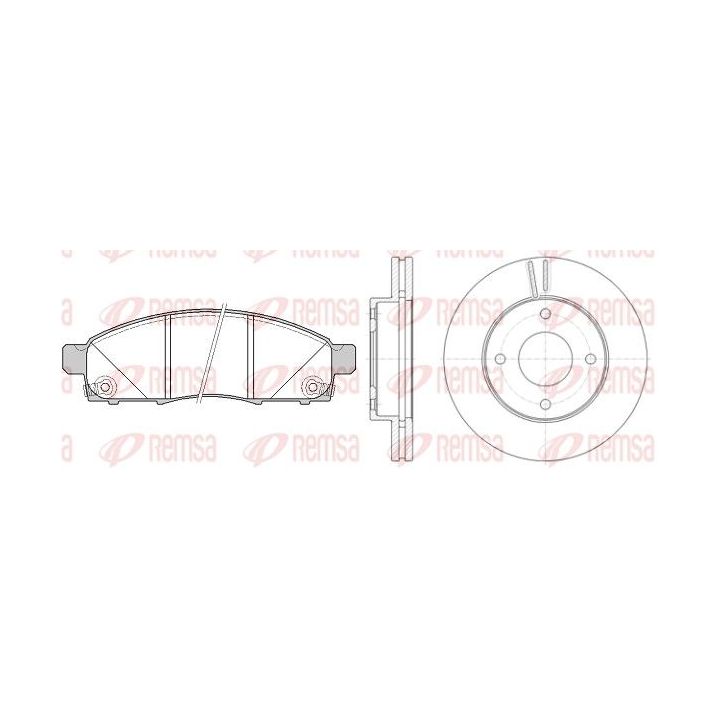 Stabdžių rinkinys, diskiniai stabdžiai REMSA 81434.00