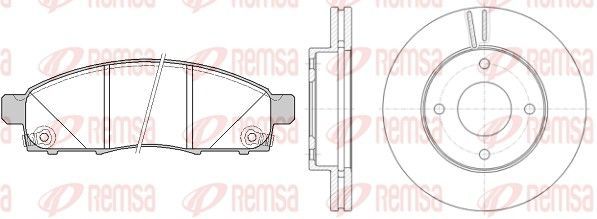 Stabdžių rinkinys, diskiniai stabdžiai REMSA 81434.00