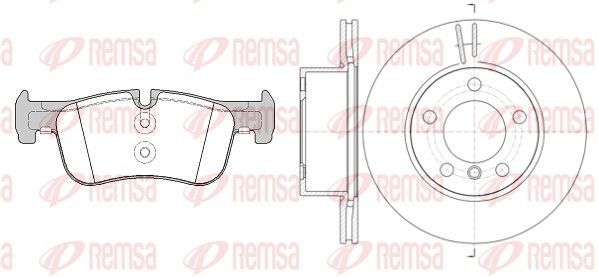 Stabdžių rinkinys, diskiniai stabdžiai REMSA 81478.00