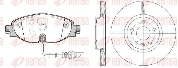 Stabdžių rinkinys, diskiniai stabdžiai REMSA 81515.00