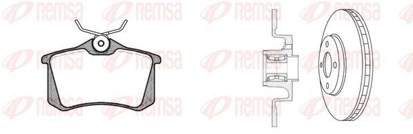 Stabdžių rinkinys, diskiniai stabdžiai REMSA 8263.24