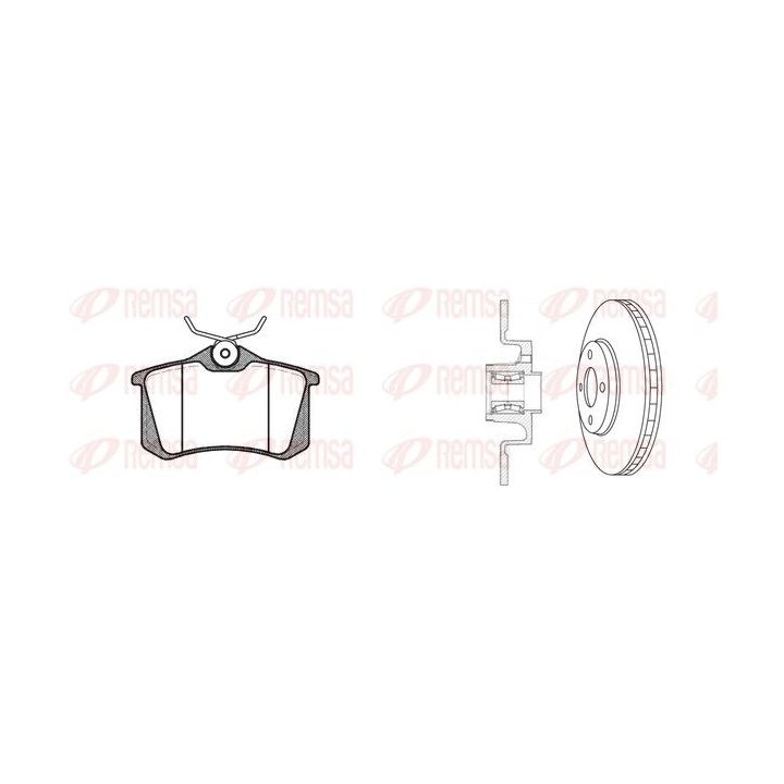 Stabdžių rinkinys, diskiniai stabdžiai REMSA 8263.28