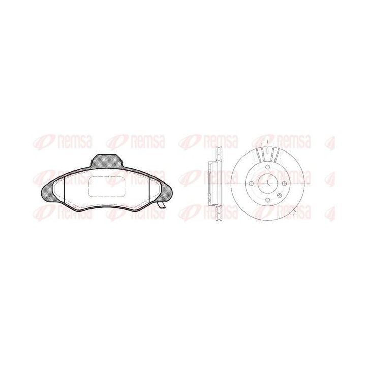 Stabdžių rinkinys, diskiniai stabdžiai REMSA 8331.01