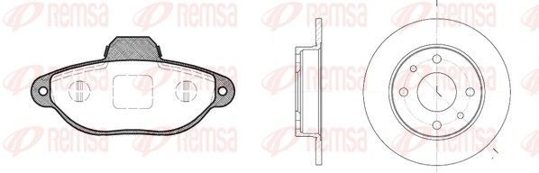 Stabdžių rinkinys, diskiniai stabdžiai REMSA 8414.00
