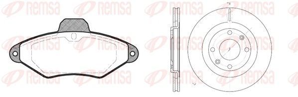 Stabdžių rinkinys, diskiniai stabdžiai REMSA 8438.00