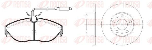 Stabdžių rinkinys, diskiniai stabdžiai REMSA 8486.00