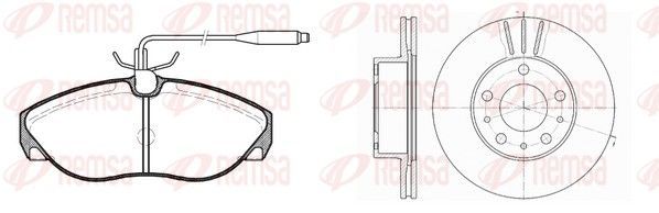 Stabdžių rinkinys, diskiniai stabdžiai REMSA 8486.01