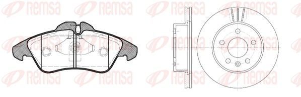 Stabdžių rinkinys, diskiniai stabdžiai REMSA 8578.00