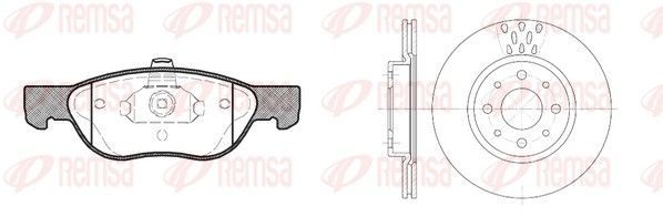 Stabdžių rinkinys, diskiniai stabdžiai REMSA 8587.00