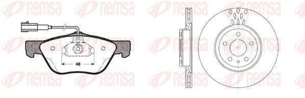 Stabdžių rinkinys, diskiniai stabdžiai REMSA 8589.00