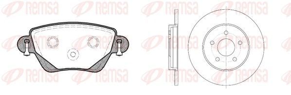 Stabdžių rinkinys, diskiniai stabdžiai REMSA 8777.00