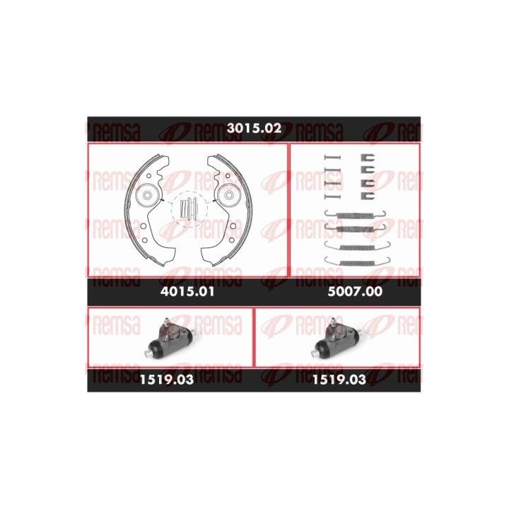 Stabdžių rinkinys, būgniniai stabdžiai REMSA 3015.02