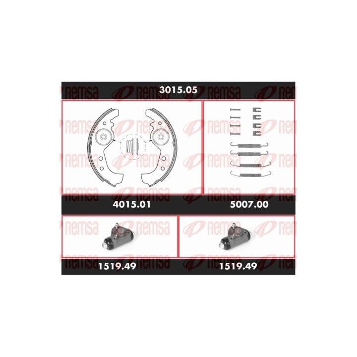 Stabdžių rinkinys, būgniniai stabdžiai REMSA 3015.05