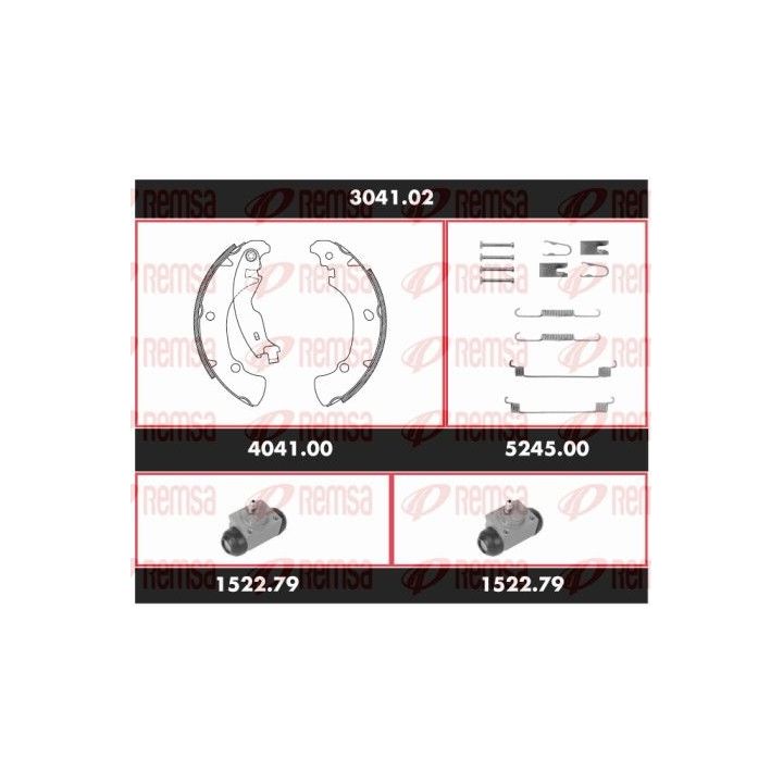 Stabdžių rinkinys, būgniniai stabdžiai REMSA 3041.02