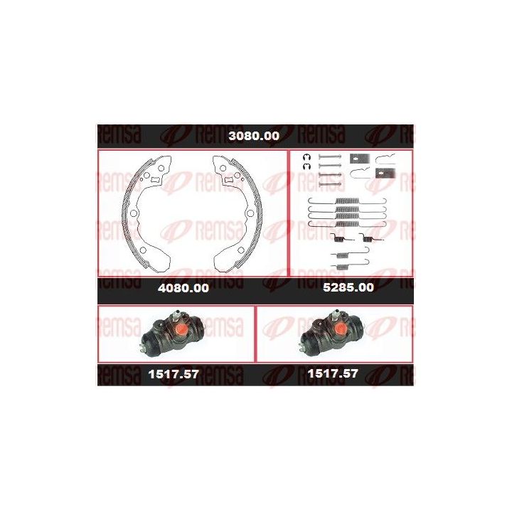 Stabdžių rinkinys, būgniniai stabdžiai REMSA 3080.00