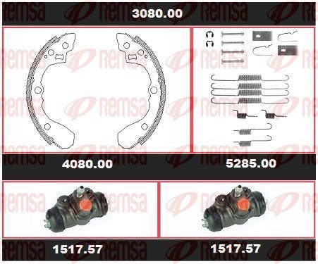 Stabdžių rinkinys, būgniniai stabdžiai REMSA 3080.00