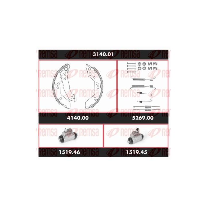 Stabdžių rinkinys, būgniniai stabdžiai REMSA 3140.01