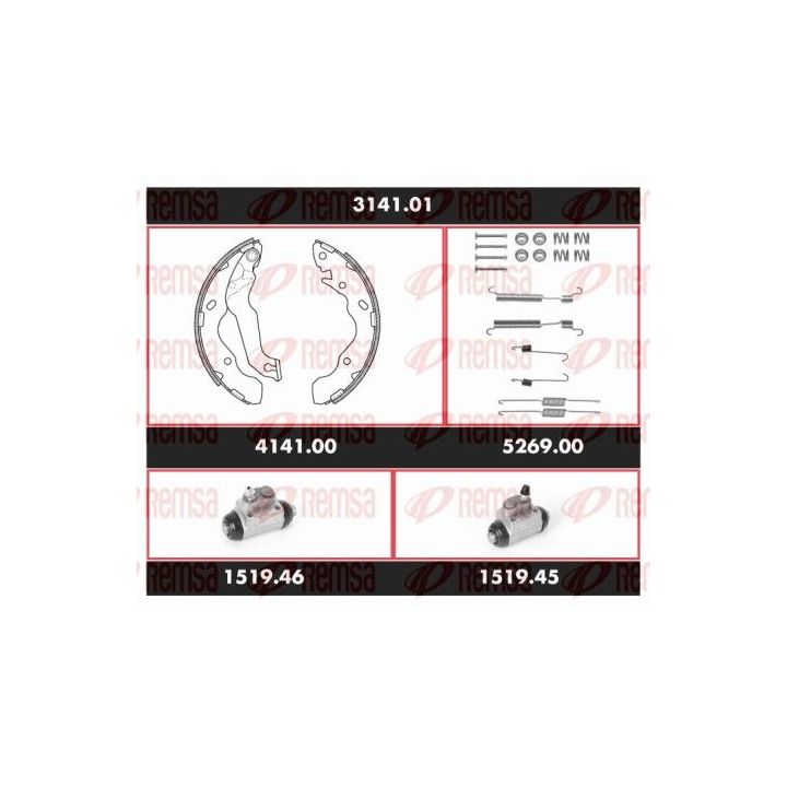 Stabdžių rinkinys, būgniniai stabdžiai REMSA 3141.01