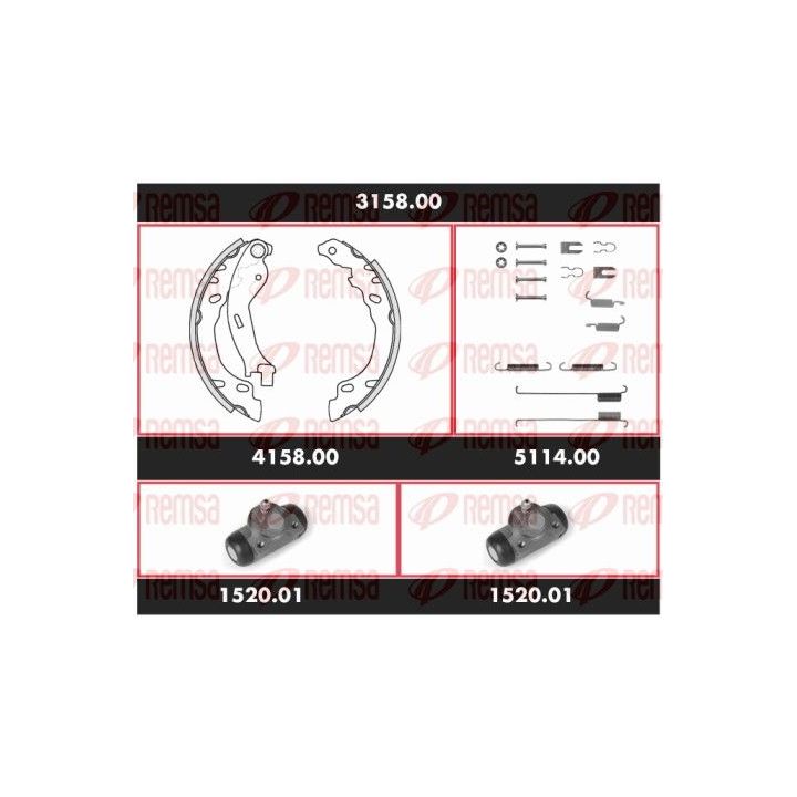 Stabdžių rinkinys, būgniniai stabdžiai REMSA 3158.00