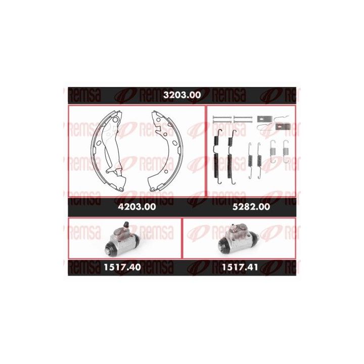 Stabdžių rinkinys, būgniniai stabdžiai REMSA 3203.00