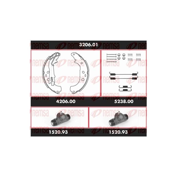 Stabdžių rinkinys, būgniniai stabdžiai REMSA 3206.01