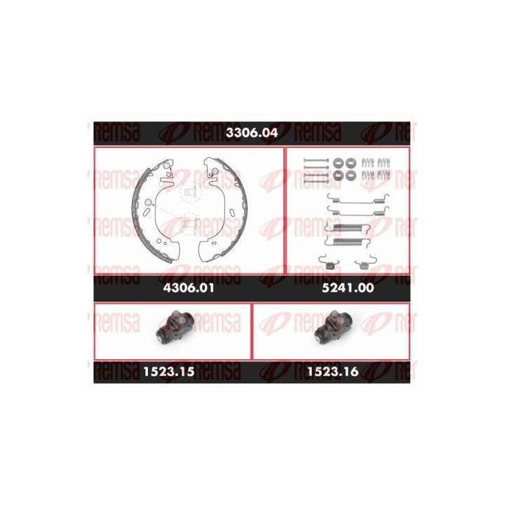 Stabdžių rinkinys, būgniniai stabdžiai REMSA 3306.04