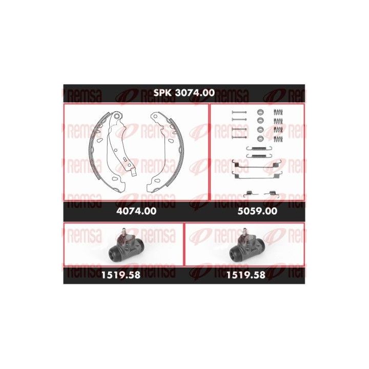 Stabdžių rinkinys, būgniniai stabdžiai REMSA SPK 3074.00