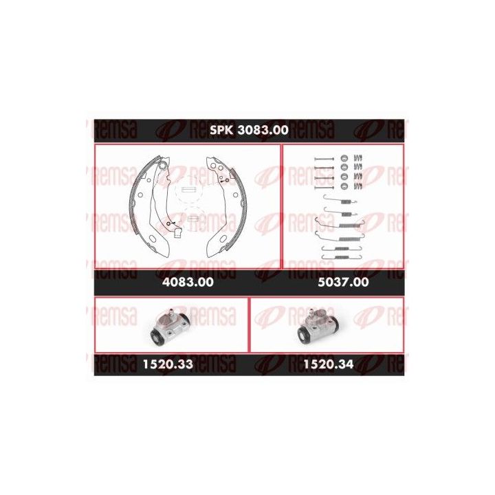 Stabdžių rinkinys, būgniniai stabdžiai REMSA SPK 3083.00