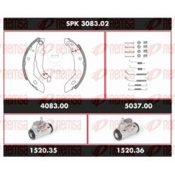 Stabdžių rinkinys, būgniniai stabdžiai REMSA SPK 3083.02