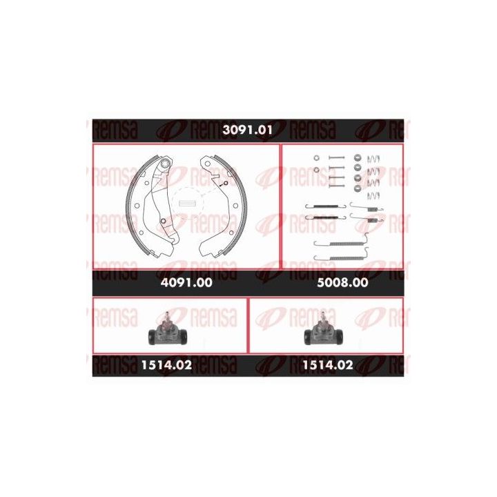 Stabdžių rinkinys, būgniniai stabdžiai REMSA SPK 3091.01