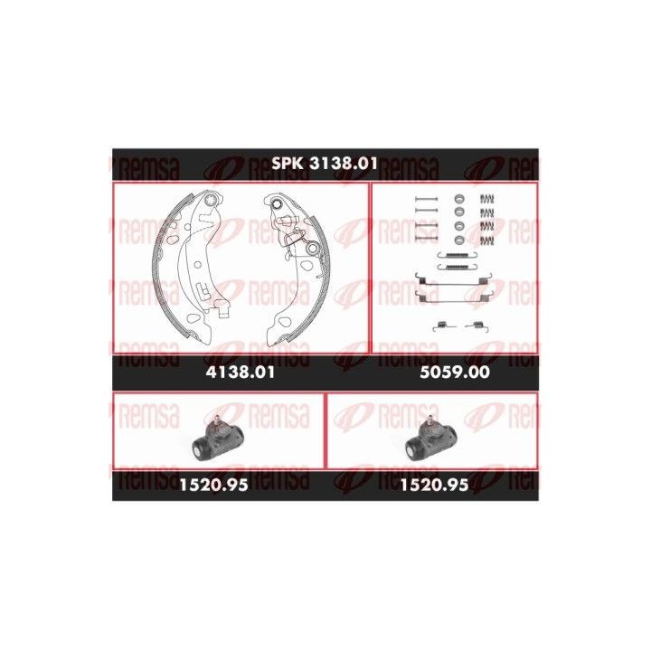 Stabdžių rinkinys, būgniniai stabdžiai REMSA SPK 3138.01