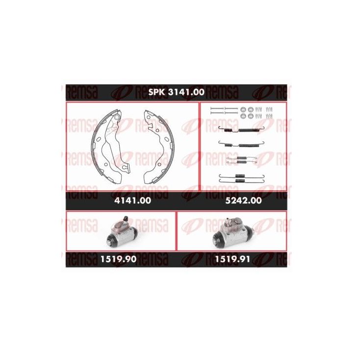 Stabdžių rinkinys, būgniniai stabdžiai REMSA SPK 3141.00