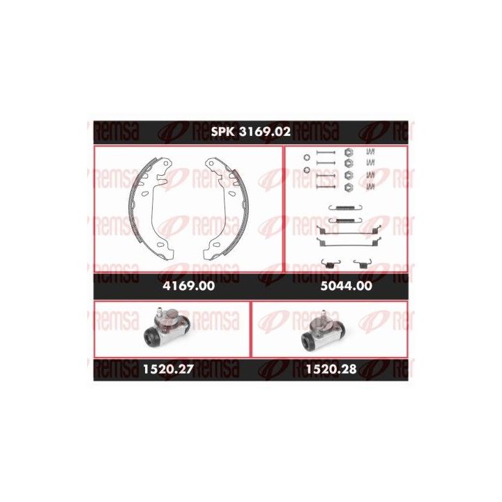 Stabdžių rinkinys, būgniniai stabdžiai REMSA SPK 3169.02