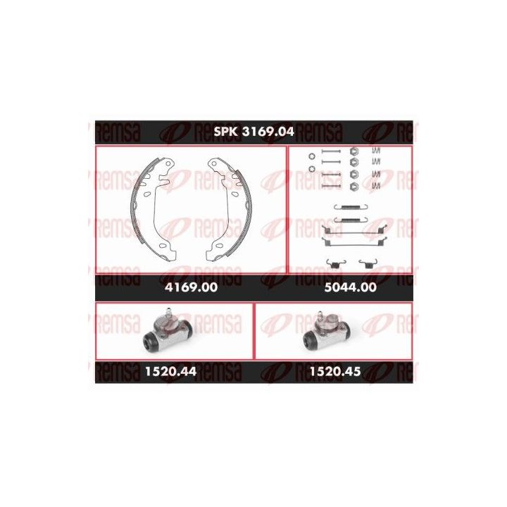 Stabdžių rinkinys, būgniniai stabdžiai REMSA SPK 3169.04