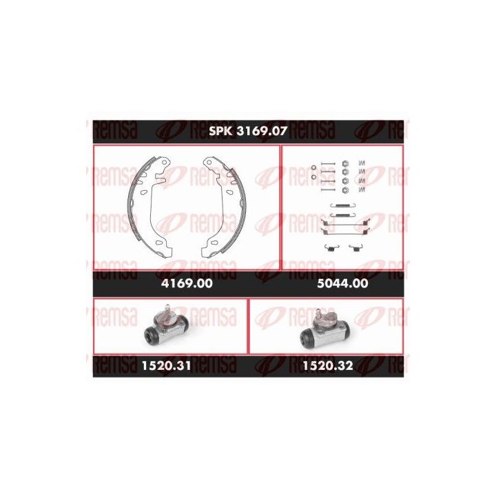 Stabdžių rinkinys, būgniniai stabdžiai REMSA SPK 3169.07