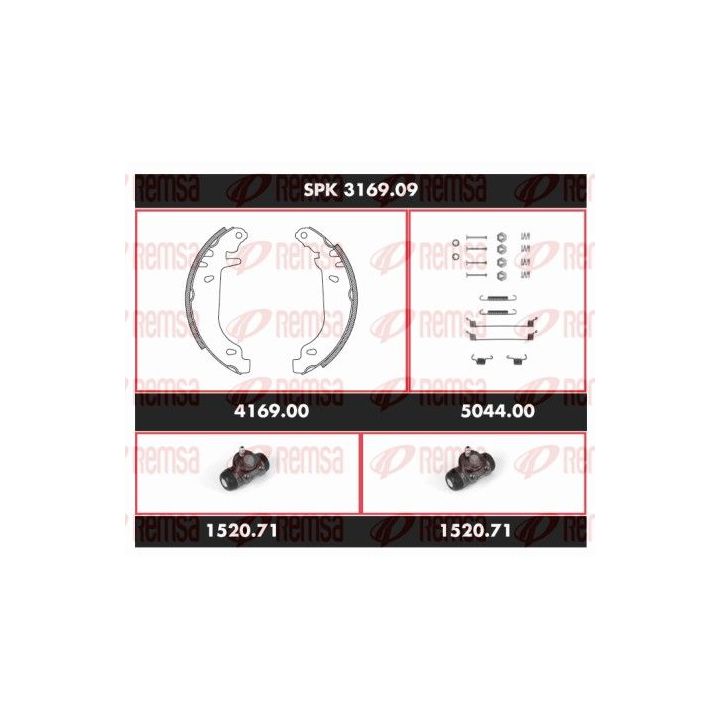Stabdžių rinkinys, būgniniai stabdžiai REMSA SPK 3169.09