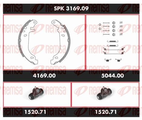 Stabdžių rinkinys, būgniniai stabdžiai REMSA SPK 3169.09