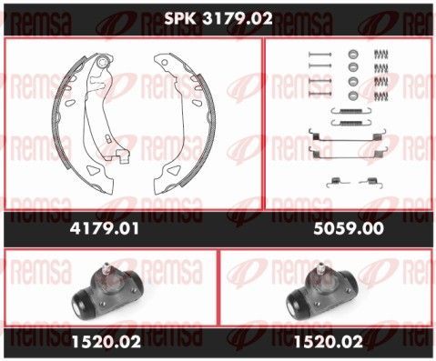 Stabdžių rinkinys, būgniniai stabdžiai REMSA SPK 3179.02
