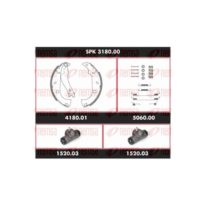 Stabdžių rinkinys, būgniniai stabdžiai REMSA SPK 3180.00