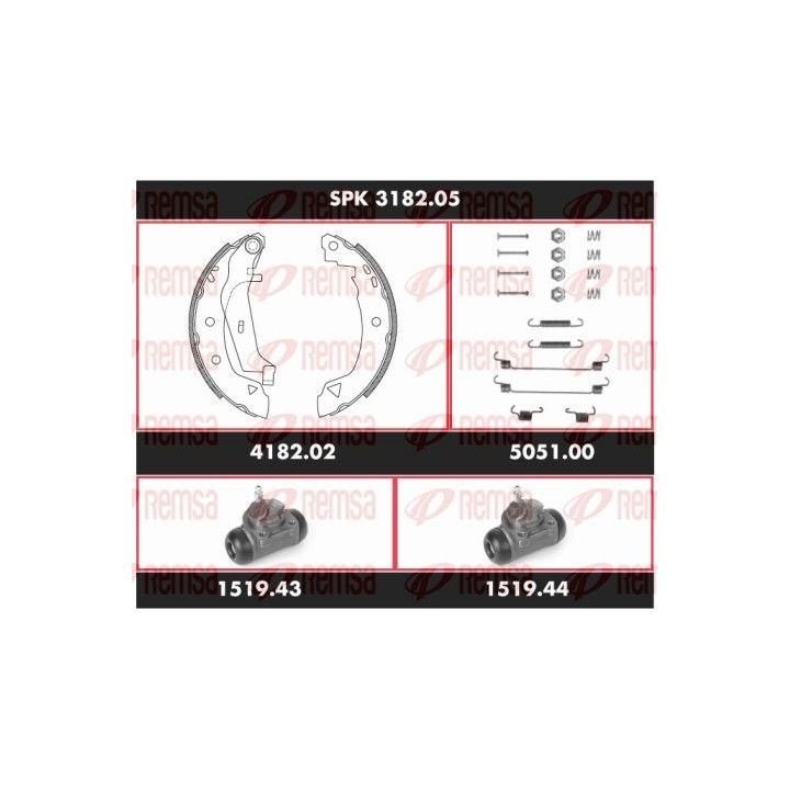 Stabdžių rinkinys, būgniniai stabdžiai REMSA SPK 3182.05